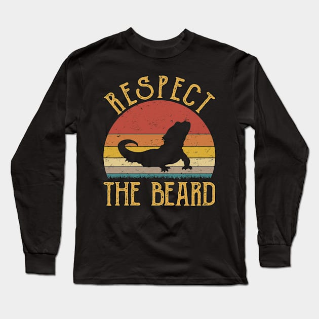 Respect The Bearded Dragon Long Sleeve T-Shirt by HenryClarkeFashion